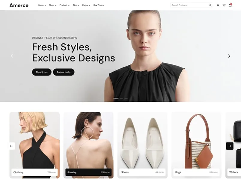 Ảnh xem trước theme Amerce – Fashion 2