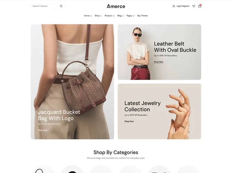 Ảnh xem trước theme Amerce – Bags & Accessories