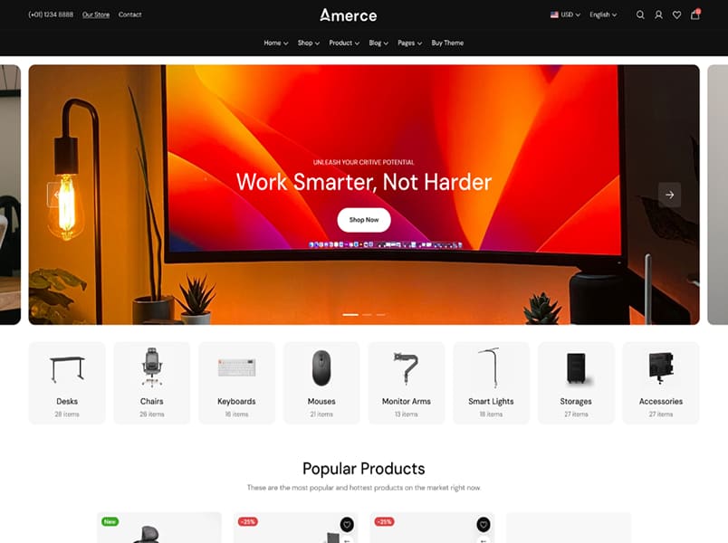 Amerce – Office Equipment theme preview