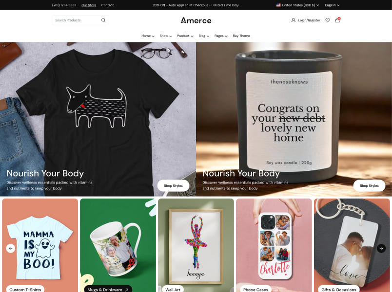 Amerce – Earbuds theme preview