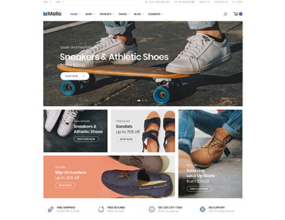 Molla – Shoes Store theme preview