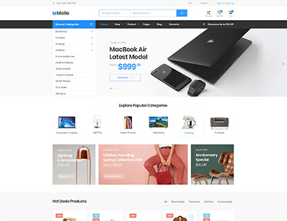 Molla – Market theme preview