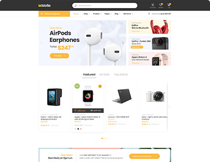 Molla – Electronic 1 theme preview