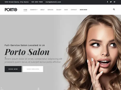 Ảnh xem trước theme Porto · Beauty Salon