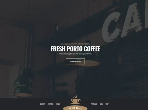 Ảnh xem trước theme Porto · Coffee