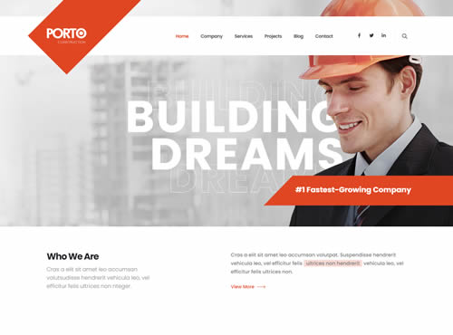 Porto · Construction theme preview