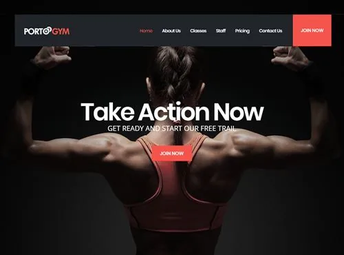 Ảnh xem trước theme Porto · Gym