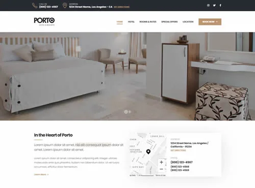 Ảnh xem trước theme Porto · Hotel