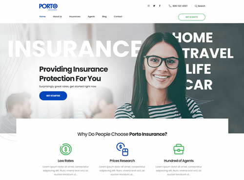 Porto · Insurance theme preview
