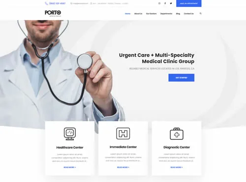 Ảnh xem trước theme Porto · Medical 2