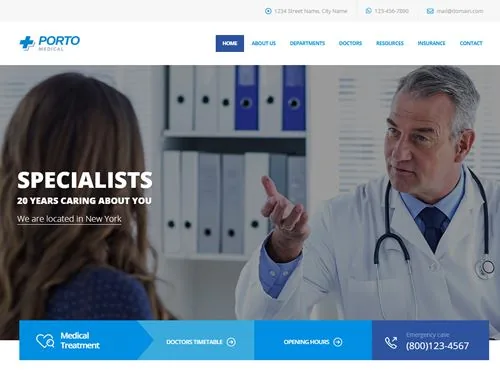 Ảnh xem trước theme Porto · Medical