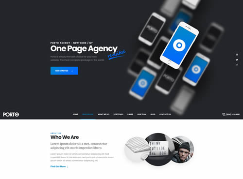 Porto · One Page Agency theme preview