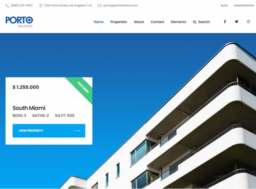 Porto · Real Estate theme preview