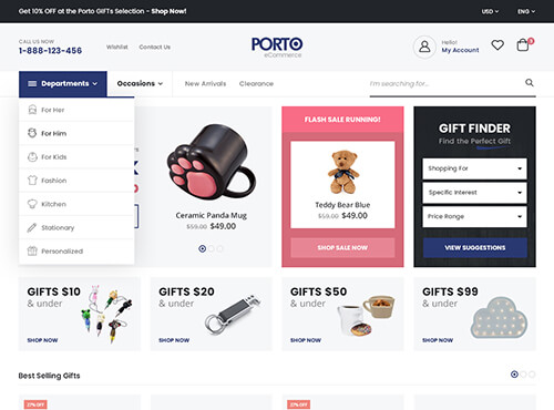 Porto – Gift Store theme preview